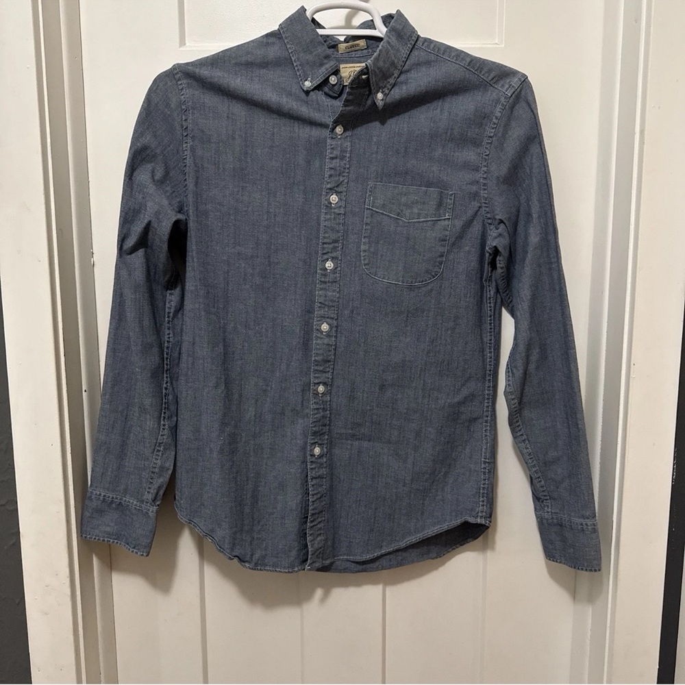 J. Crew Men's Dark Blue Button-Down Shirt